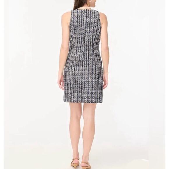 J. Crew Tweed Sheath Mini Dress Sleeveless Women's 4 Blue Career Corporate Chic - Picture 2 of 9